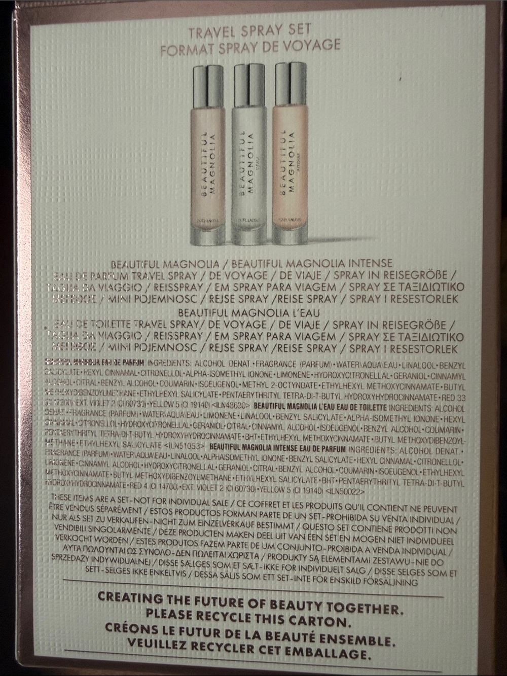 Estee Lauder Beautiful Magnolia Travel Spray Set — Cream & Rose Gold - Picture 2 of 4